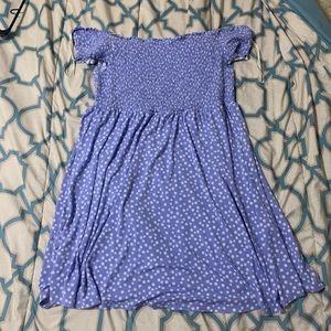 Off shoulder purple dress